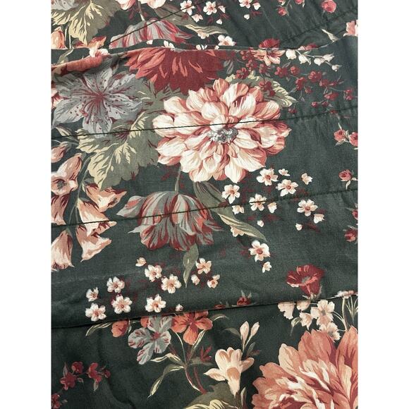 Vintage Croscill Granada Green Floral Valance (2) & (2) Window Curtail Panels - Picture 5 of 7